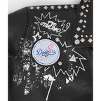 MLB LOS ANGELES DODGERS SKETCHBOOK BLOUSON DE CUIR POUR FEMME (NOIR)