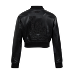 MLB LOS ANGELES DODGERS WASHED CRYSTALLINE BLOUSON DE CUIR POUR FEMME (NOIR DE JAIS)