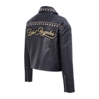 MLB LOS ANGELES DODGERS RENEGADE WOMEN'S LEATHER JACKET (BLACK)
