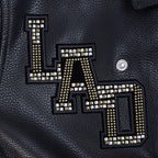 MLB LOS ANGELES DODGERS RENEGADE WOMEN'S LEATHER JACKET (BLACK)