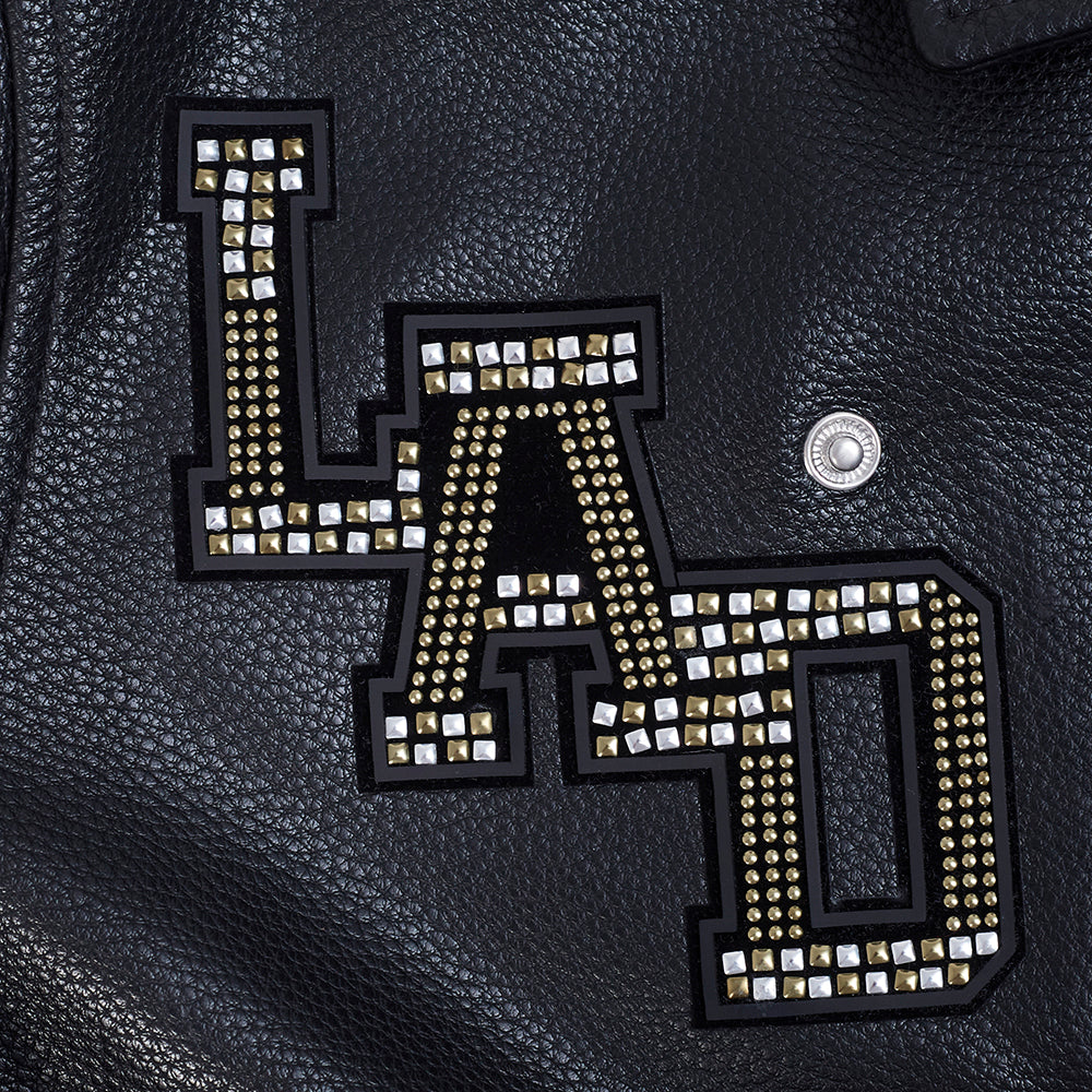 MLB LOS ANGELES DODGERS RENEGADE WOMEN'S LEATHER JACKET (BLACK)