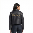 MLB LOS ANGELES DODGERS RENEGADE WOMEN'S LEATHER JACKET (BLACK)