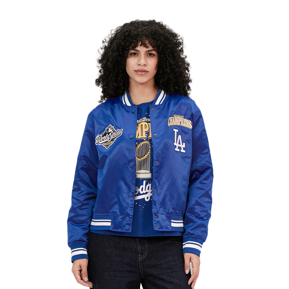 LOS ANGELES DODGERS MLB WORLD SERIES 2025 WOMEN'S RIB SATIN JACKET (DODGER BLUE)