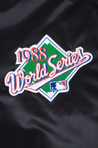 MLB LOS ANGELES DODGERS MASH UP BLOUSON EN SATIN À BORDS CÔTELÉS POUR FEMME (NOIR/BLEU DODGER)