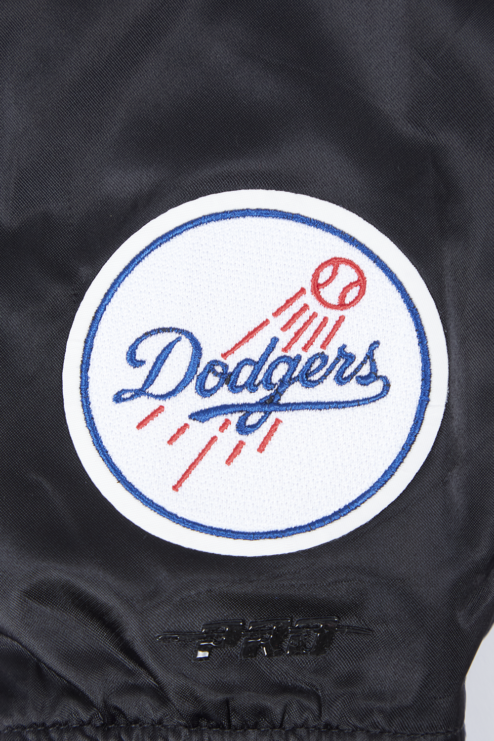 MLB LOS ANGELES DODGERS MASH UP BLOUSON EN SATIN À BORDS CÔTELÉS POUR FEMME (NOIR/BLEU DODGER)