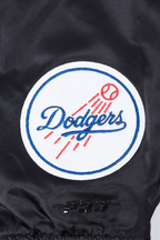 MLB LOS ANGELES DODGERS MASH UP BLOUSON EN SATIN À BORDS CÔTELÉS POUR FEMME (NOIR/BLEU DODGER)