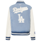 MLB LOS ANGELES DODGERS VARSITY BLUES WOMEN'S DENIM VARSITY JACKET (DENIM/LINEN)