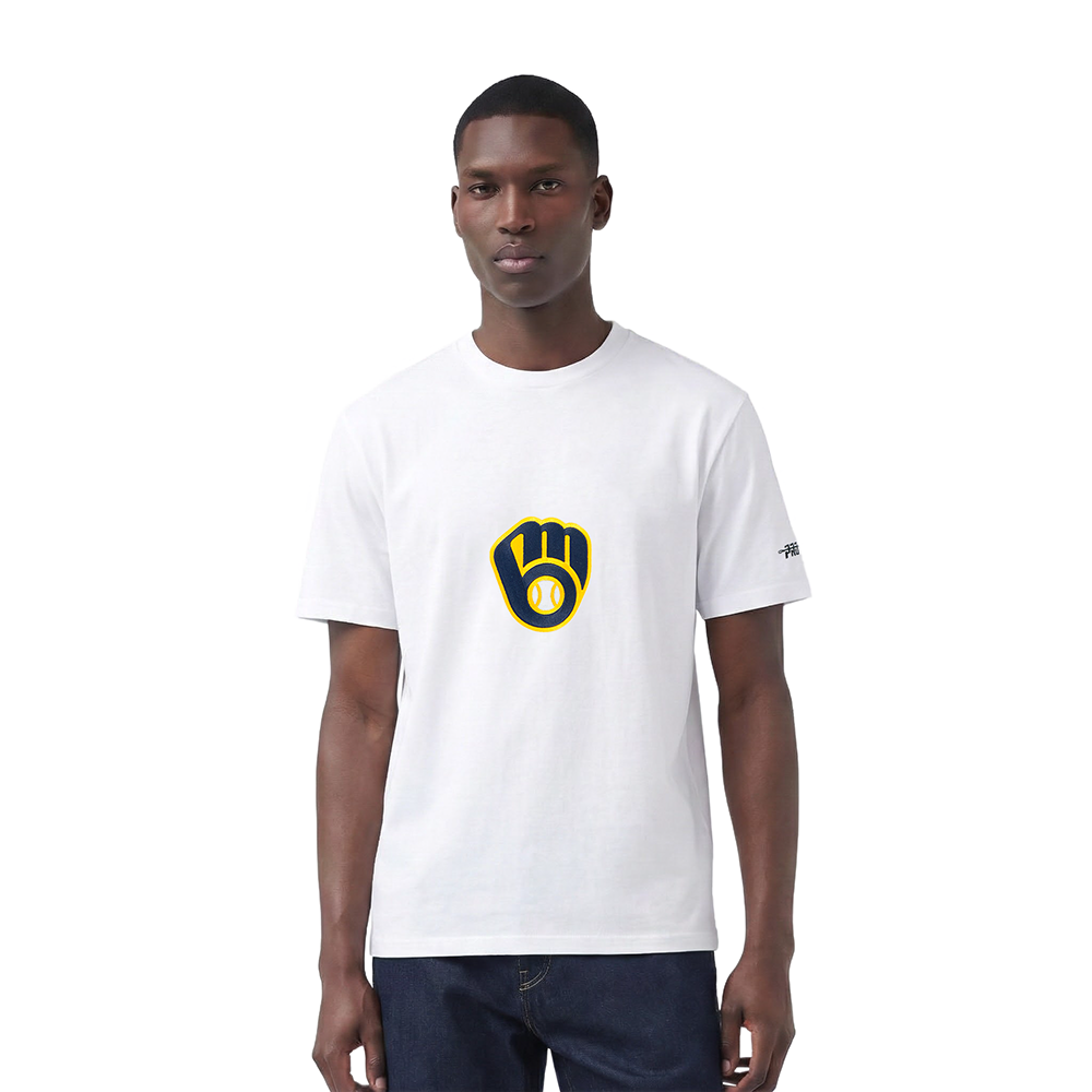 MLB MILWAUKEE BREWERS LIVING LARGE MEN'S CJ DROP SHOULDER TOP (WHITE)