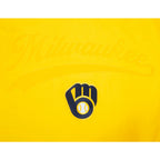 MLB MILWAUKEE BREWERS LIVING LARGE HAUT EN JERSEY DE COTON À ÉPAULES TOMBANTES POUR HOMME (JAUNE)
