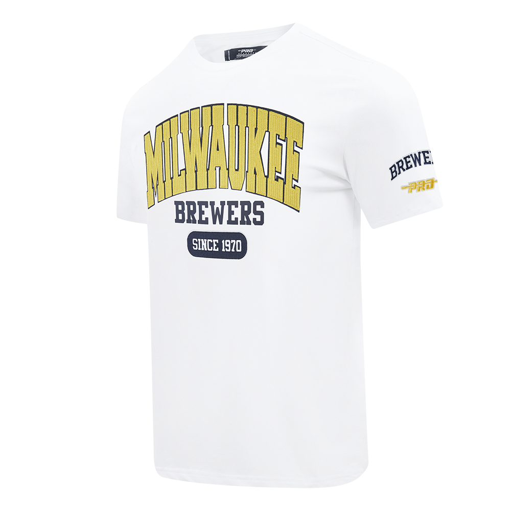 MLB MILWAUKEE BREWERS CITY ARCH HAUT EN JERSEY SIMPLE POUR HOMME (BLANC)