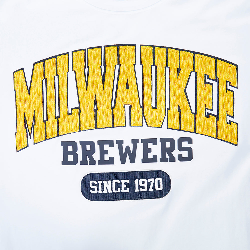 MLB MILWAUKEE BREWERS CITY ARCH HAUT EN JERSEY SIMPLE POUR HOMME (BLANC)