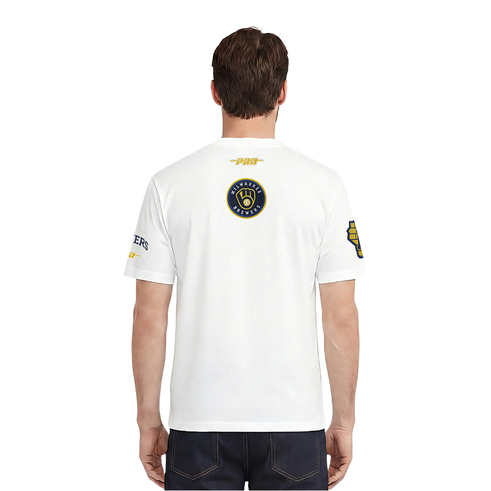 MLB MILWAUKEE BREWERS CITY ARCH HAUT EN JERSEY SIMPLE POUR HOMME (BLANC)
