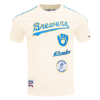 MLB MILWAUKEE BREWERS RETRO CLASSICS HAUT POUR HOMME (COQUILLE D'ŒUF/BLEU UNIVERSITÉ)