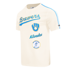 MLB MILWAUKEE BREWERS RETRO CLASSICS HAUT POUR HOMME (COQUILLE D'ŒUF/BLEU UNIVERSITÉ)