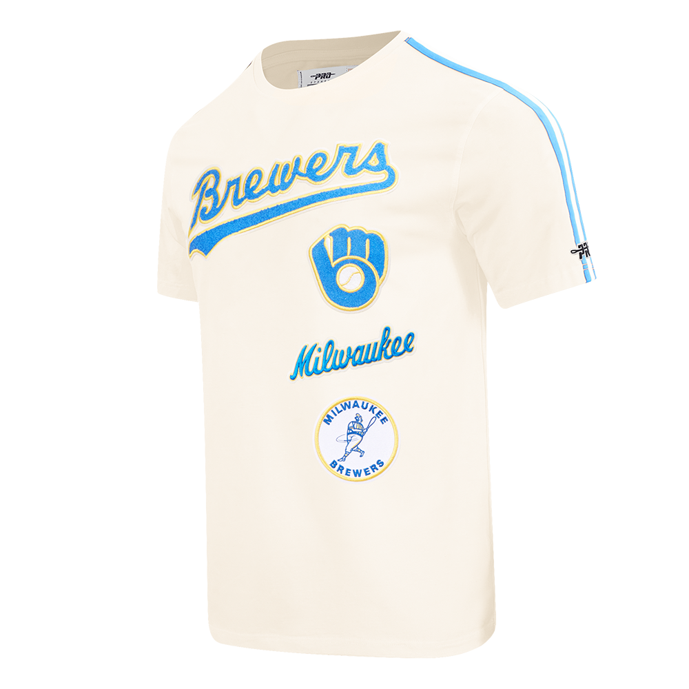 MLB MILWAUKEE BREWERS RETRO CLASSICS MEN'S TOP (EGGSHELL/UNIVERSITY BLUE)