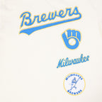 MLB MILWAUKEE BREWERS RETRO CLASSICS HAUT POUR HOMME (COQUILLE D'ŒUF/BLEU UNIVERSITÉ)