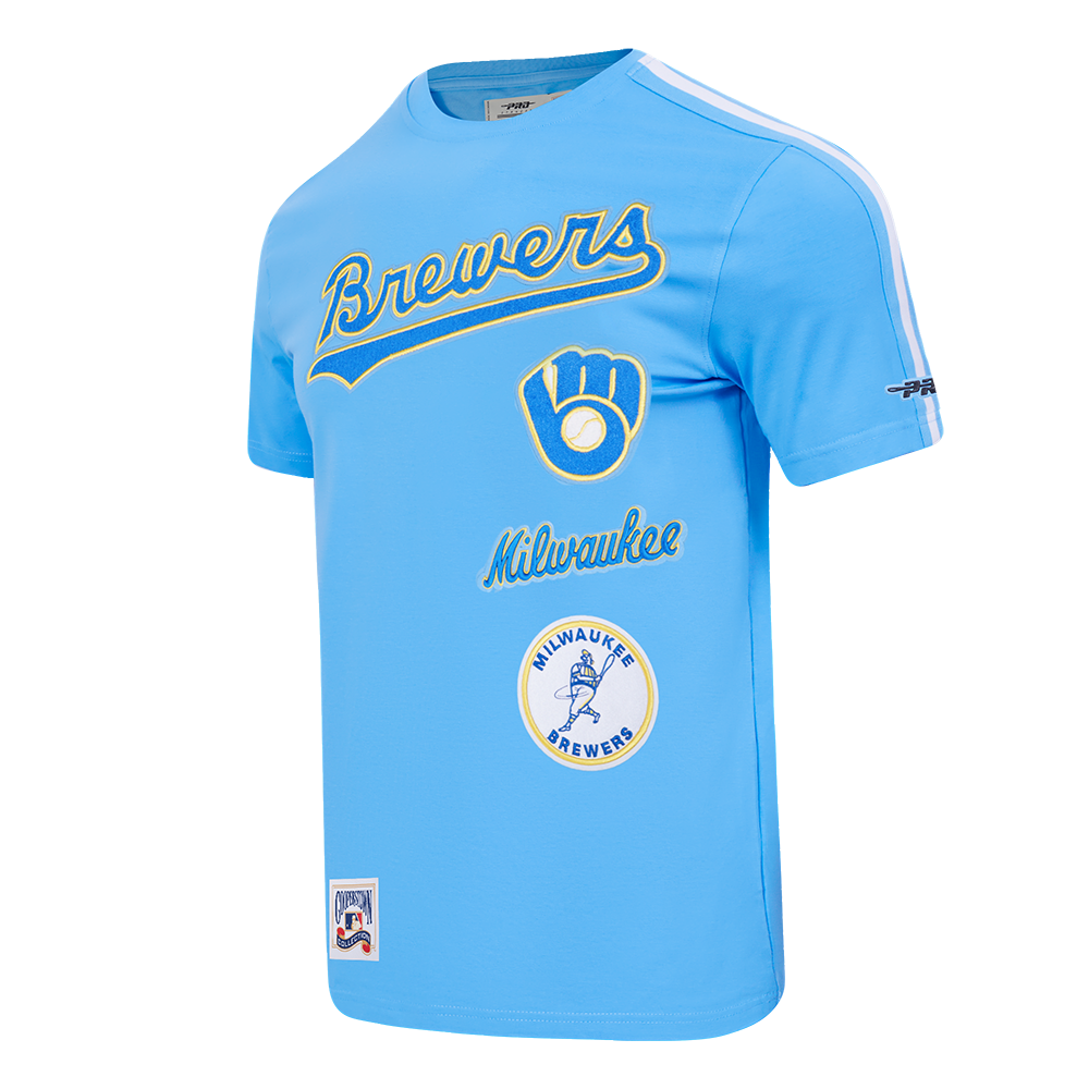 MLB MILWAUKEE BREWERS RETRO CLASSICS HAUT POUR HOMME (BLEU UNIVERSITÉ)