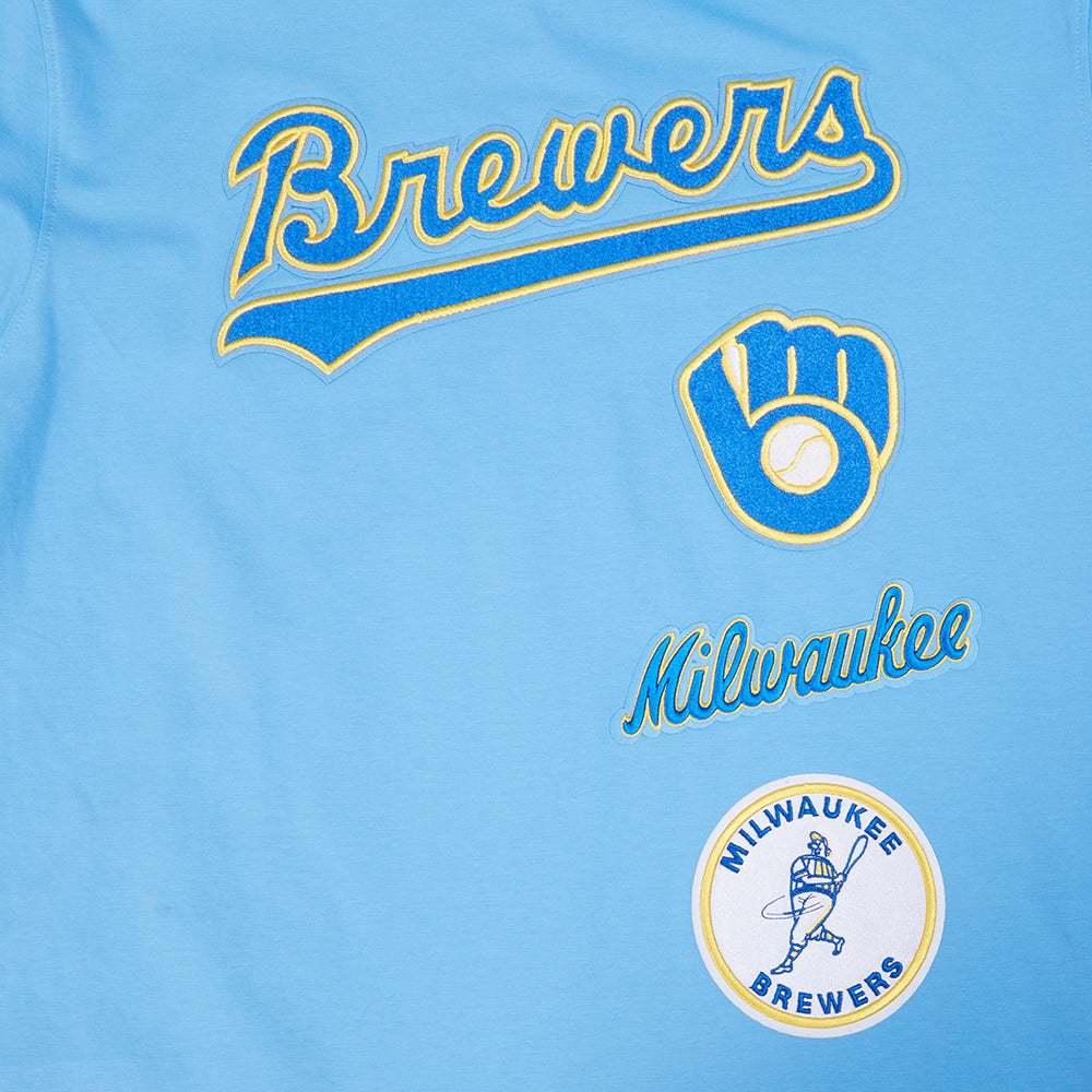MLB MILWAUKEE BREWERS RETRO CLASSICS HAUT POUR HOMME (BLEU UNIVERSITÉ)