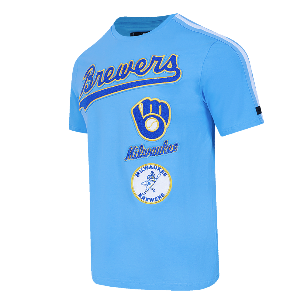 MLB MILWAUKEE BREWERS RETRO CLASSIC MEN'S STRIPED TOP (UNIVERSITY BLUE)