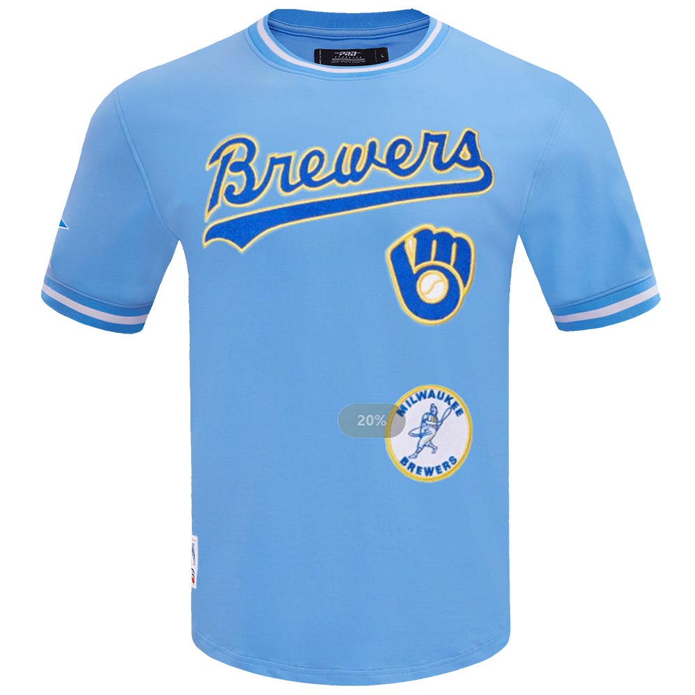 MLB MILWAUKEE BREWERS RETRO CLASSIC HAUT POUR HOMME (BLEU UNIVERSITÉ)