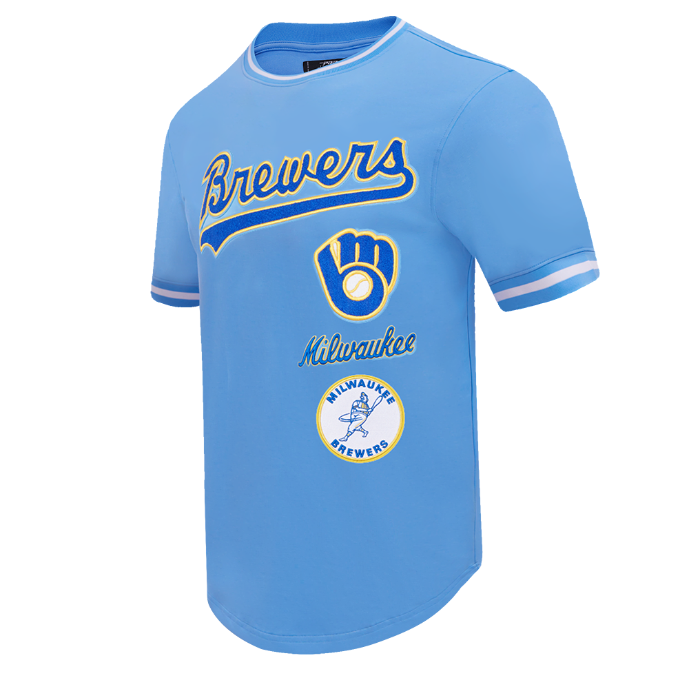 MLB MILWAUKEE BREWERS RETRO CLASSIC HAUT POUR HOMME (BLEU UNIVERSITÉ)