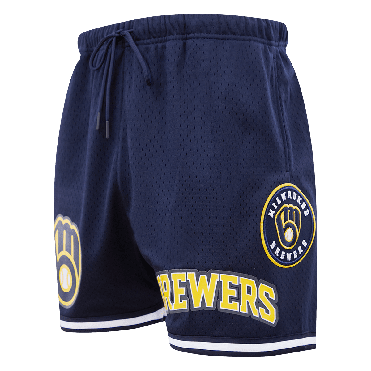 MLB MILWAUKEE BREWERS LOGO MEN'S MESH SHORT (MIDNIGHT NAVY)