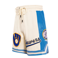 MLB MILWAUKEE BREWERS RETRO CLASSIC SHORT 2.0 POUR HOMME (COQUILLE D'ŒUF/BLEU UNIVERSITÉ)