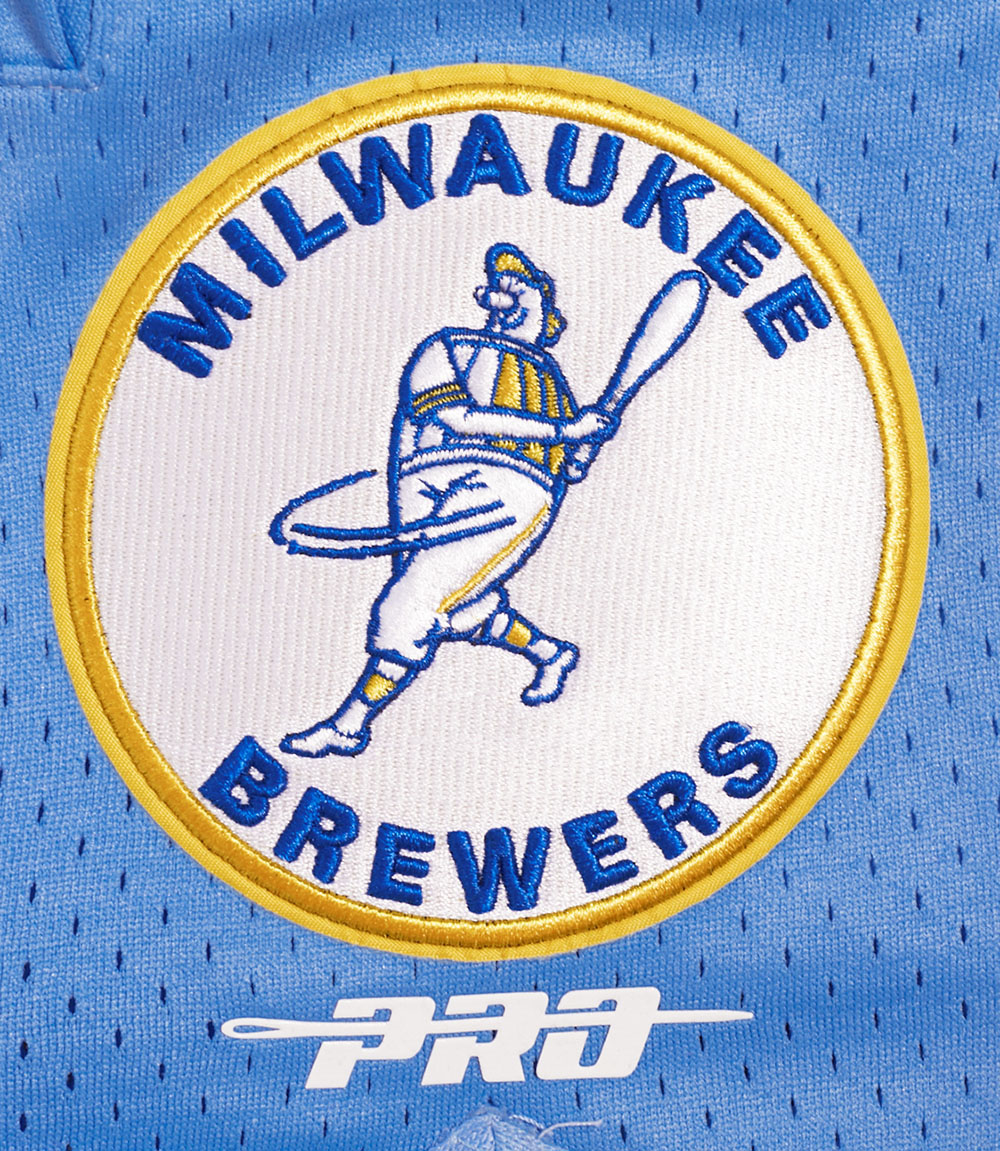 MLB MILWAUKEE BREWERS RETRO CLASSIC SHORT 2.0 POUR HOMME (COQUILLE D'ŒUF/BLEU UNIVERSITÉ)