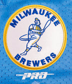 MLB MILWAUKEE BREWERS RETRO CLASSIC SHORT 2.0 POUR HOMME (COQUILLE D'ŒUF/BLEU UNIVERSITÉ)