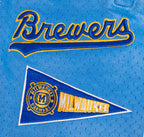 MLB MILWAUKEE BREWERS RETRO CLASSIC SHORT 2.0 POUR HOMME (COQUILLE D'ŒUF/BLEU UNIVERSITÉ)