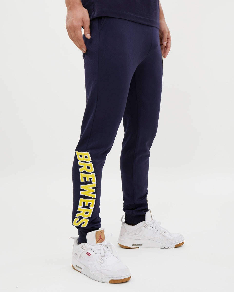 MLB MILWAUKEE BREWERS CLASSIC CHENILLE MEN'S JOGGER (MIDNIGHT NAVY)