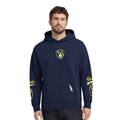 MLB MILWAUKEE BREWERS LIVING LARGE CHANDAIL À CAPUCHON EN MOLLETON À ÉPAULES TOMBANTES POUR HOMME (MARINE MINUIT)