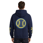 MLB MILWAUKEE BREWERS LIVING LARGE CHANDAIL À CAPUCHON EN MOLLETON À ÉPAULES TOMBANTES POUR HOMME (MARINE MINUIT)