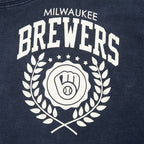 MLB MILWAUKEE BREWERS STREET TEAM MEN'S ENZYME WASH DS FT PO HOODIE (WASHED MIDNIGHT NAVY)