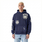 MLB MILWAUKEE BREWERS STREET TEAM MEN'S ENZYME WASH DS FT PO HOODIE (WASHED MIDNIGHT NAVY)
