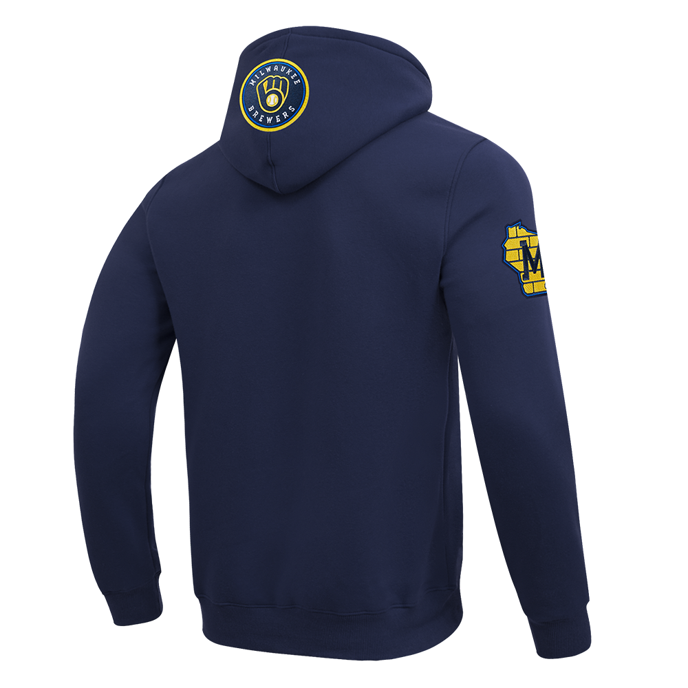 MLB MILWAUKEE BREWERS CITY ARCH CHANDAIL À CAPUCHON EN MOLLETON POUR HOMME (MARINE MINUIT)