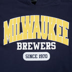 MLB MILWAUKEE BREWERS CITY ARCH CHANDAIL À CAPUCHON EN MOLLETON POUR HOMME (MARINE MINUIT)