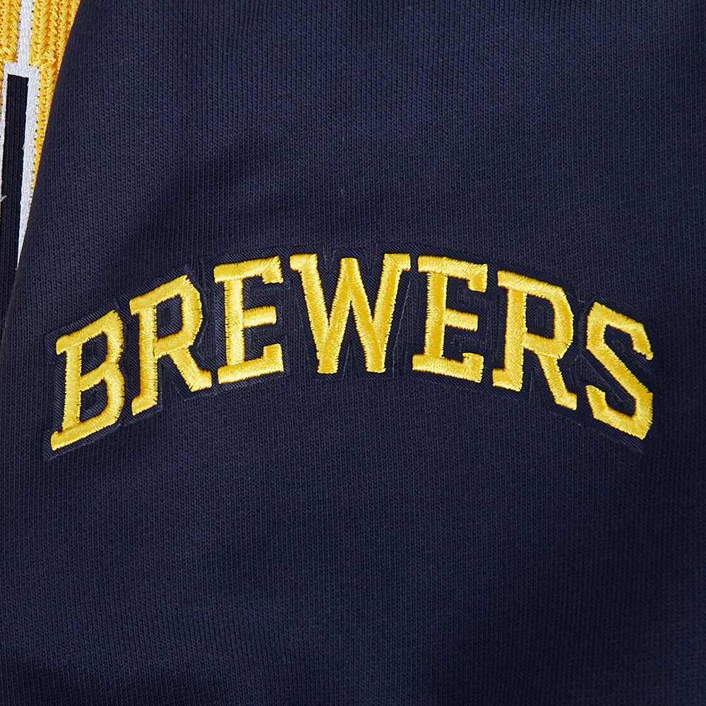 MLB MILWAUKEE BREWERS CITY ARCH CHANDAIL À CAPUCHON EN MOLLETON POUR HOMME (MARINE MINUIT)