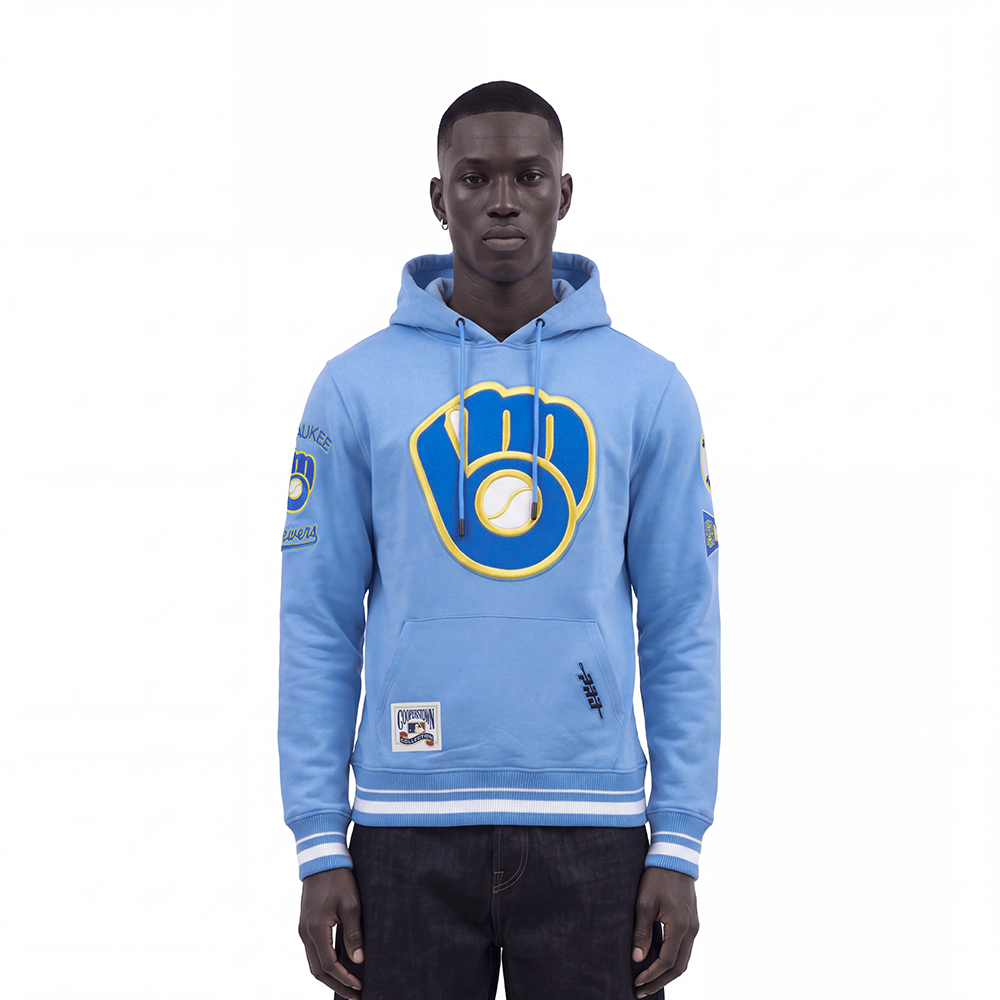 MLB MILWAUKEE BREWERS RETRO CLASSICS MEN'S SWEATSHIRT (UNIVERSITY BLUE)