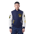 MLB MILWAUKEE BREWERS CLASSIC CHENILLE MEN'S COAT (MIDNIGHT NAVY/WHITE)