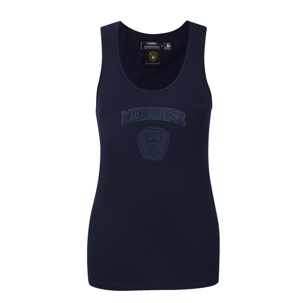 MLB MILWAUKEE BREWERS TRIPLE TONAL CAMISOLE DOS NAGEUR À COUPE DÉCONTRACTÉE POUR FEMME (MARINE MINUIT)
