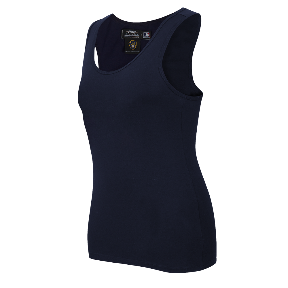 MLB MILWAUKEE BREWERS TRIPLE TONAL CAMISOLE DOS NAGEUR À COUPE DÉCONTRACTÉE POUR FEMME (MARINE MINUIT)