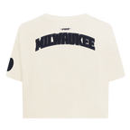 MLB MILWAUKEE BREWERS TRIPLE TONAL SINGLE JERSEY BOXY WOMEN'S TEE (EGGSHELL)