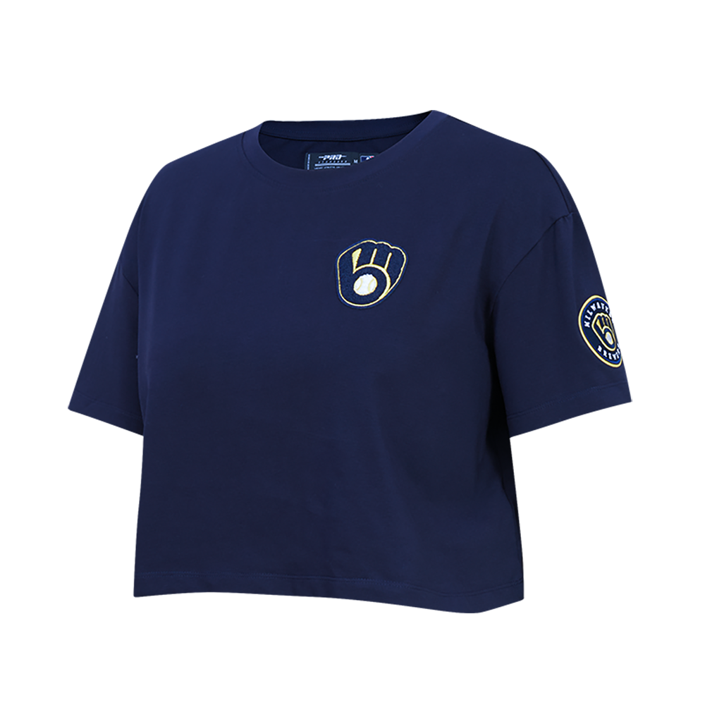 MLB MILWAUKEE BREWERS CLASSIC WOMEN'S BOXY TOP (MIDNIGHT NAVY)