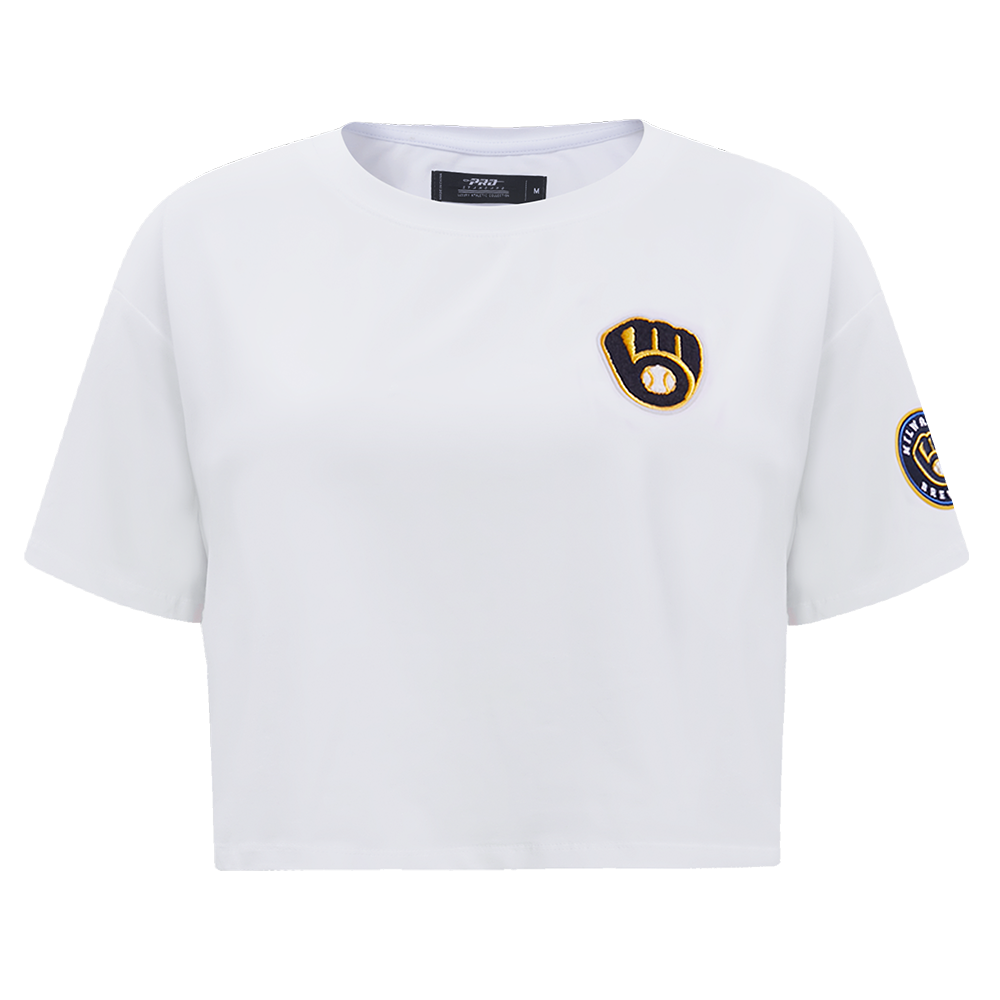 MLB MILWAUKEE BREWERS CLASSIC HAUT À COUPE CARRÉE POUR FEMME (BLANC)