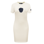 MLB MILWAUKEE BREWERS TRIPLE TONAL BODYCON WOMEN'S DRESS (EGGSHELL)