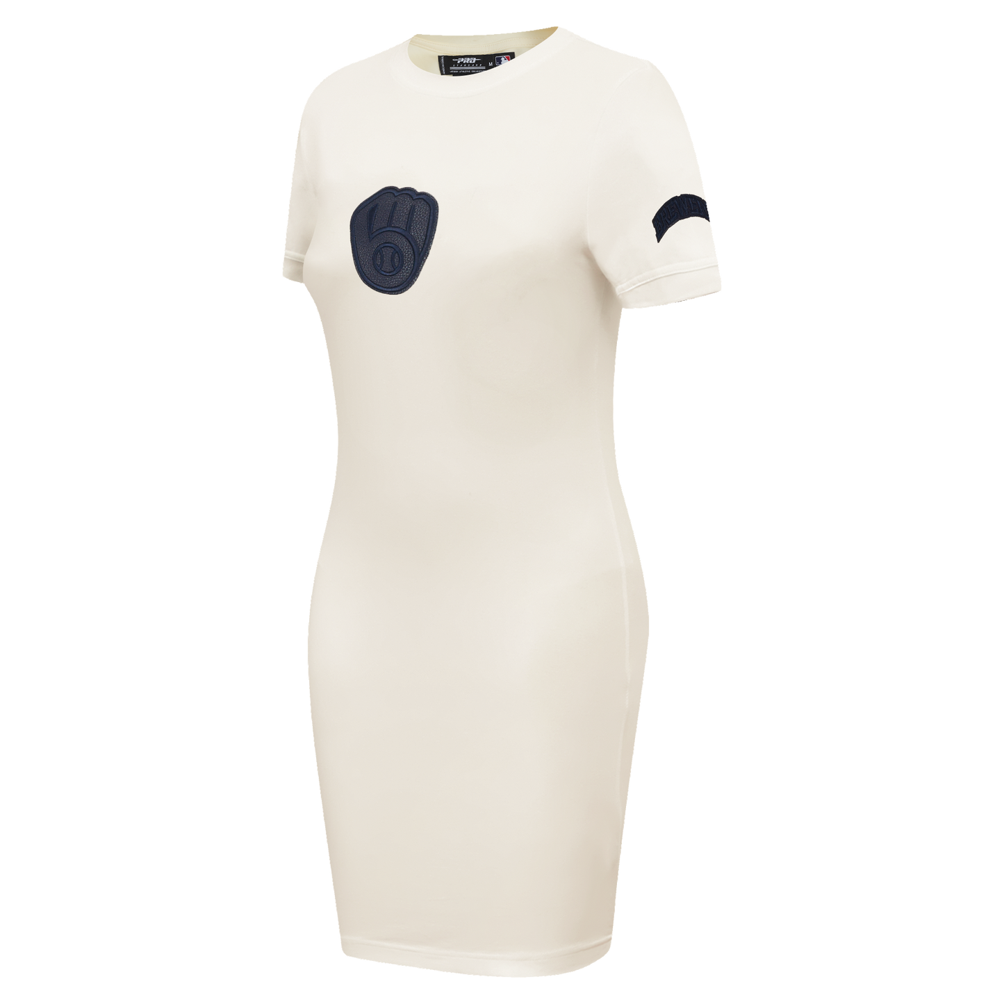 MLB MILWAUKEE BREWERS TRIPLE TONAL BODYCON WOMEN'S DRESS (EGGSHELL)