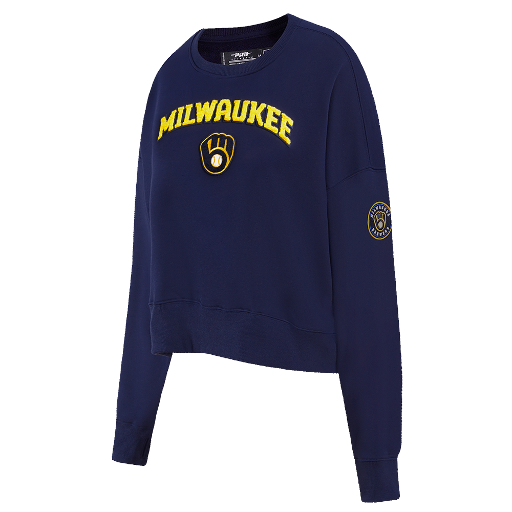 MLB MILWAUKEE BREWERS CLASSIC WOMEN'S CREWNECK (MIDNIGHT NAVY)