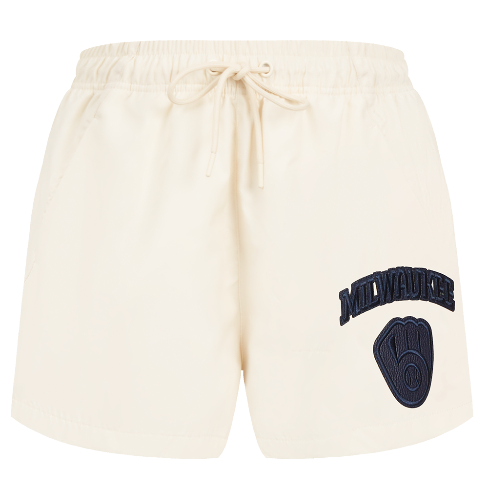 MLB MILWAUKEE BREWERS TRIPLE TONAL W WOVEN WOMEN'S SHORT (EGGSHELL)