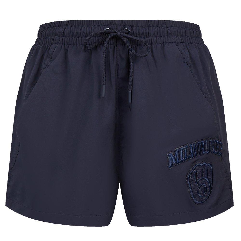 MLB MILWAUKEE BREWERS TRIPLE TONAL W WOVEN WOMEN'S SHORT (MIDNIGHT NAVY)